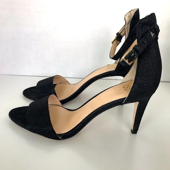 Vince Camuto Court Black Ankle Strap Sandals - Picture 6 of 14